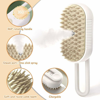 Pet Grooming Brush | Electric Spray Handle Massage Brush | Hair Removal Brush Steam (1 Pc)